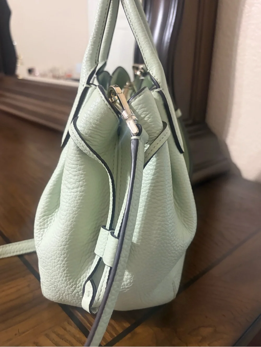 Kate Spade ♠️ New York Pistachio color Pebbled Leather small Dumpling bag